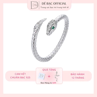 Nhẫn bạc nữ rắn Dế Bạc 925 điều chỉnh size nhẫn nam nữ cá tính - N6345