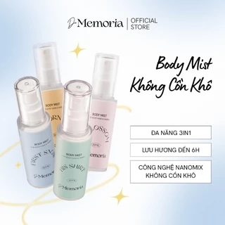 Body Mist Xịt Thơm Cơ Thể De Memoria Không Cồn Khô 50ml  - BST Cảm Xúc Chân Thật