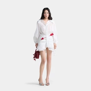 Dear José - Đầm sơ mi tay phồng LOVE AT FIRST SIGHT trắng