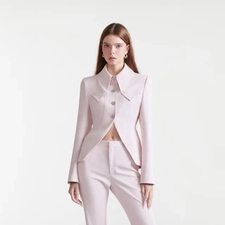 DEAR JOSÉ - Áo vest tay dài vải poly hồng Origami