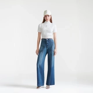 DEAR JOSÉ - Quần Jeans dài suông loe xanh dương đậm Anastasia