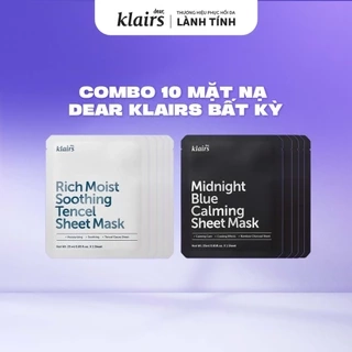 COMBO 10: Dear, Klairs Mặt nạ giấy Tencel Sheet Mask 25mL