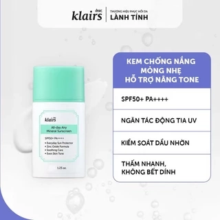 1 Dear, Klairs Kem chống nắng Sunscreen 10g+1 Túi hồng Syrup Glow Pouch+1 Móc khóa Syrup Keychain