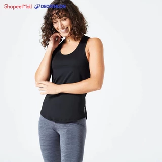 Áo thun không tay tập cardio fitness fta 100 my top cho nữ đen DECATHLON DOMYOS mã 8797808