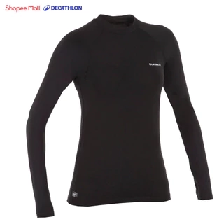 Áo thun lướt sóng dài tay chống tia cực tím cho nữ đen DECATHLON olaian mã 8485993