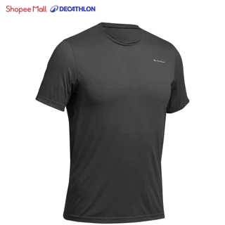 Áo thun ngắn tay leo núi dã ngoại techfresh 50 cho nam xám sẫm DECATHLON quechua mã 8316244