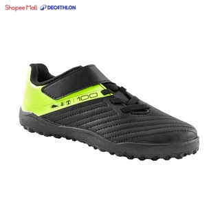Giày bóng đá sân cỏ nhân tạo 100 easy tf cho trẻ em đen vàng DECATHLON kipsta mã 8668806