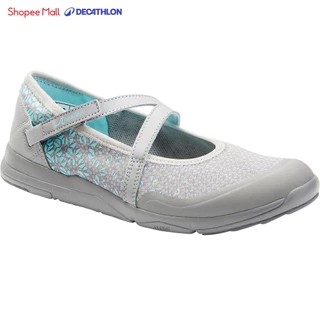 Giày pump ba lê đi bộ fitness pw 160 br'easy cho nữ xám ngọc lam DECATHLON newfeel mã 8550204