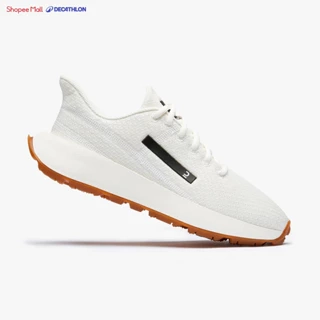 Giày thể thao nữ DECATHLON CJ80 xám/trắng/xanh lá mã 8803375