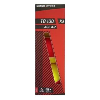 Hộp 3 bóng tennis tb100 đỏ DECATHLON artengo mã 8588568