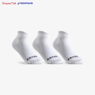 Tất vớ thể thao cổ vừa rs 100 cho trẻ em trắng gói 3 đôi DECATHLON artengo mã 8488908