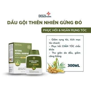 Dầu Gội Gừng đỏ DEGO PHARMA 300ml Dược Liệu Tinh Chất Gừng Đỏ - Phục Hồi Tóc Hư Tổn & Giảm Rụng Tóc