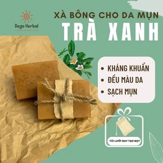 Xà Bông Sinh Dược Giảm Mụn Lưng Thiên Nhiên Trà Xanh DEGO PHARMA 100G - Mát Da & Dưỡng Da Mịn Màng