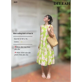 Đầm Suông Đuôi Cá Hoa Lá - Deleah - Thời Trang Thiết Kế