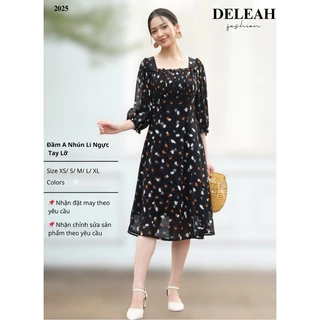 De Leah - Đầm A Nhún Li Ngực Tay Lỡ - Thời Trang Thiết Kế