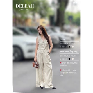 De Leah - Áo Gile & Quần Suông Ống Rộng - Thời Trang Thiết Kế