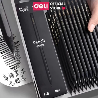 Bút Chì 2B HB Gỗ Nusign Cao Cấp Deli - Chì Đậm Tô Trắc Nghiệm Làm Bài Kiểm Tra Nhạy Với Máy Chấm Thi Học Sinh Văn Phòng