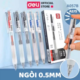 Bút Gel Bút Bi Nước Deli A057B Mực Màu Đen Xanh Đỏ Chính Hãng Bút Mực Gel Ngòi 0.5mm Học Sinh Sinh Viên