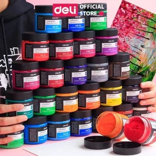 Màu Nước Goat Gouache Deli Pha Sẵn Dạng Hũ 100ml Cao Cấp - Màu Đậm Đặc Mịn Dễ Hòa Trộn Vẽ Tranh Tô Màu Chuyên Nghiệp