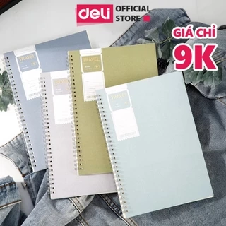 Sổ Lò Xo Kép A5 120 Trang Giấy Kẻ Ngang Chống Lóa Deli - Sổ Tay Ghi Chép Gáy Xoắn  - Sổ Vở Học Sinh Takenote Plannner