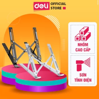 Giá Đỡ Laptop DELI - Hợp Kim Nhôm Điều Chỉnh Độ Cao 6 Nấc Tản Nhiệt Cho Máy Tính Bảng Macbook
