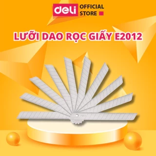 Lưỡi Dao Rọc Giấy Deli Thép SK5 Sắc Bén, Không Rỉ, Cỡ Nhỏ Loại 13 Lưỡi - 10 Chiếc/hộp Bền Bỉ