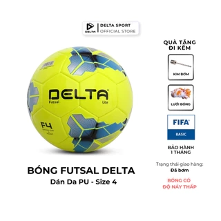 Bóng Đá DELTA FUTSAL Lite Size 4 Da PU Dán Ép Nhiệt Chơi Trên Sân 5 Cỏ Nhân Tạo, Trong Nhà 3696-4D
