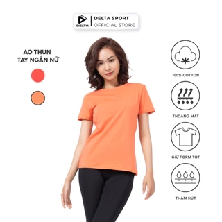 DELTA Áo Thun Thể Thao Tay Ngắn Nữ Chất Cotton Mềm Mịn Co Giãn Thoải Mái Mặc Hằng Ngày R20 RTS012W