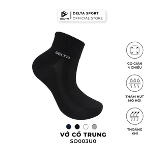 DELTA Vớ Thể Thao Cổ Trung Unisex Vải Bamboo Mềm Mát Khử Mùi Kháng Khuẩn Thấm Hút Tốt SO003U0