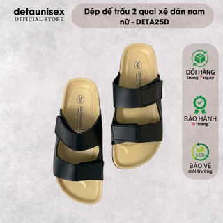 Dép Birken đế trấu nam 2 quai ngang Detaunisex lót si kem - DETA25D