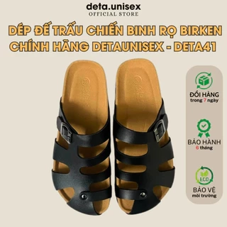 Dép Birken đế trấu nam nữ rọ chiến binh bít mũi Detaunisex - DETA41