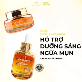 Bộ Đôi Serum Kem Dưỡng Giảm Mụn, Mờ Thâm Chiết Xuất Phỉ Derladie Witch Hazel Perfect Vitamin 55ml