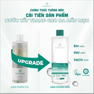 Nước Tẩy Trang Làm Sạch Sâu Cho Da Mụn Derladie Cleansing Water Witch Hazel 500ml