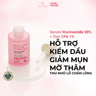 Serum Niacinamide 20% Giảm Mụn, Mờ Thâm Đỏ, Thu Nhỏ LCL Derladie Laboratoire Pore Tightening Ampoule 30ml