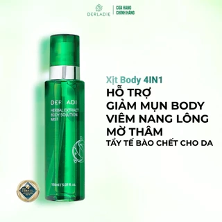 Xịt Mụn Lưng, Mờ Thâm, Giảm Viêm Nang Lông Derladie Herbal Extract Body Solution Mist 150Ml