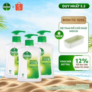 Combo 3 nước rửa tay Dettol kháng khuẩn hương tinh dầu thông – 250g/chai