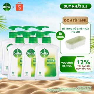 Combo 6 chai nước rửa tay Dettol kháng khuẩn - Chai 250g/Chai