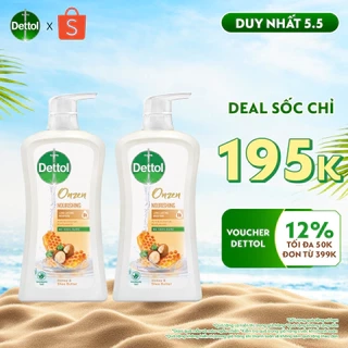 Combo 2 sữa tắm Dettol Onzen kháng khuẩn dưỡng thể 950g