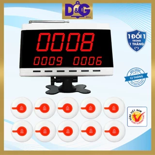 Bộ Chuông Gọi Không Dây D&G Bell - Màn hình D0402 4 số 2 dòng Nút chống nước