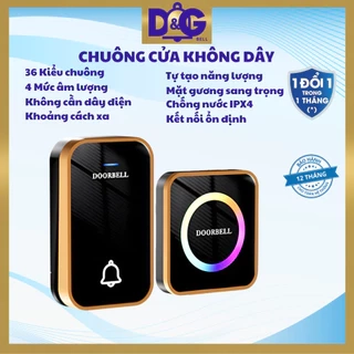 Chuông cửa không dây, Không cần Pin - Loại Nút bấm chống nước