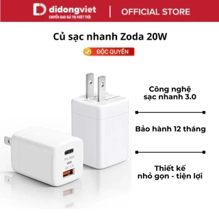 Củ sạc nhanh 20W Zoda - Phân phối ĐỘC QUYỀN