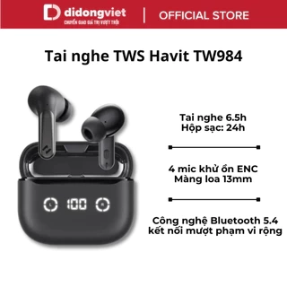 Tai Nghe TWS HAVIT LIFE NC01T | Nghe nhạc 6.5h - Khử tiếng ồn ENC - Bluetooth 5.4 | Bảo hành 12 tháng