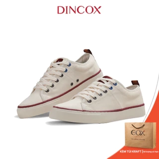 Giày Vải Canvas Đế Bằng Sneaker Nam Nữ C40 Trắng Kem Dincox