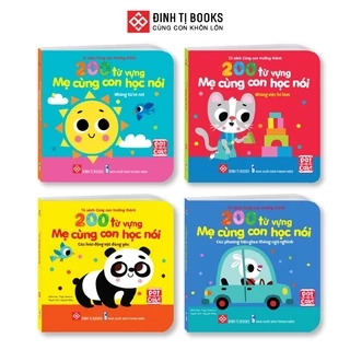 Sách - 200 từ vựng mẹ cùng con học nói - Phương tiện giao thông và Các loài động vật đáng yêu - Đinh Tị Books HCM