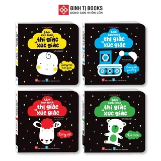 Sách - Sách kích thích thị giác và xúc giác trọn bộ 4 tập cho bé 0-3 tuổi Đinh Tị Books
