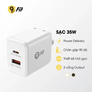 Cốc sạc nhanh 9FIT 35W 1A + 1C công nghệ GaN