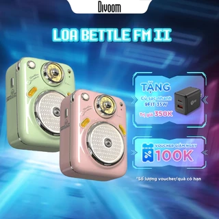 Loa bluetooth Divoom-Beetles-FM II phiên bản nâng cấp, thiết kế nhỏ gọn, cổ điển, tích hợp FM radio và thẻ nhớ