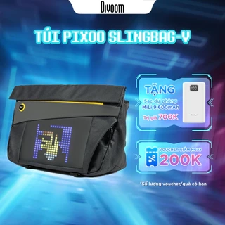 Túi đeo chéo Divoom Pixoo Slingbag-V tích hợp màn hình LED 4.7 inch, đựng laptop/tablet 11 inch, chống nước chuẩn IP23.