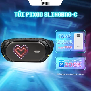 Túi đeo chéo nam nữ Divoom Pixoo Slingbag, màn hình Led pixel art, tích hợp app Divoom, nhập và hiển thị tin nhắn