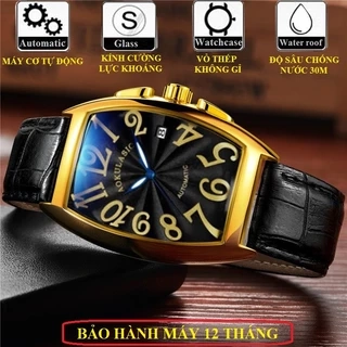 Đồng hồ nam cơ tự động AOKULASIC Automatic chính hãng - Chạy full 6 kim - Dây thép đúc đặc - Khóa bướm cao cấp AOK69